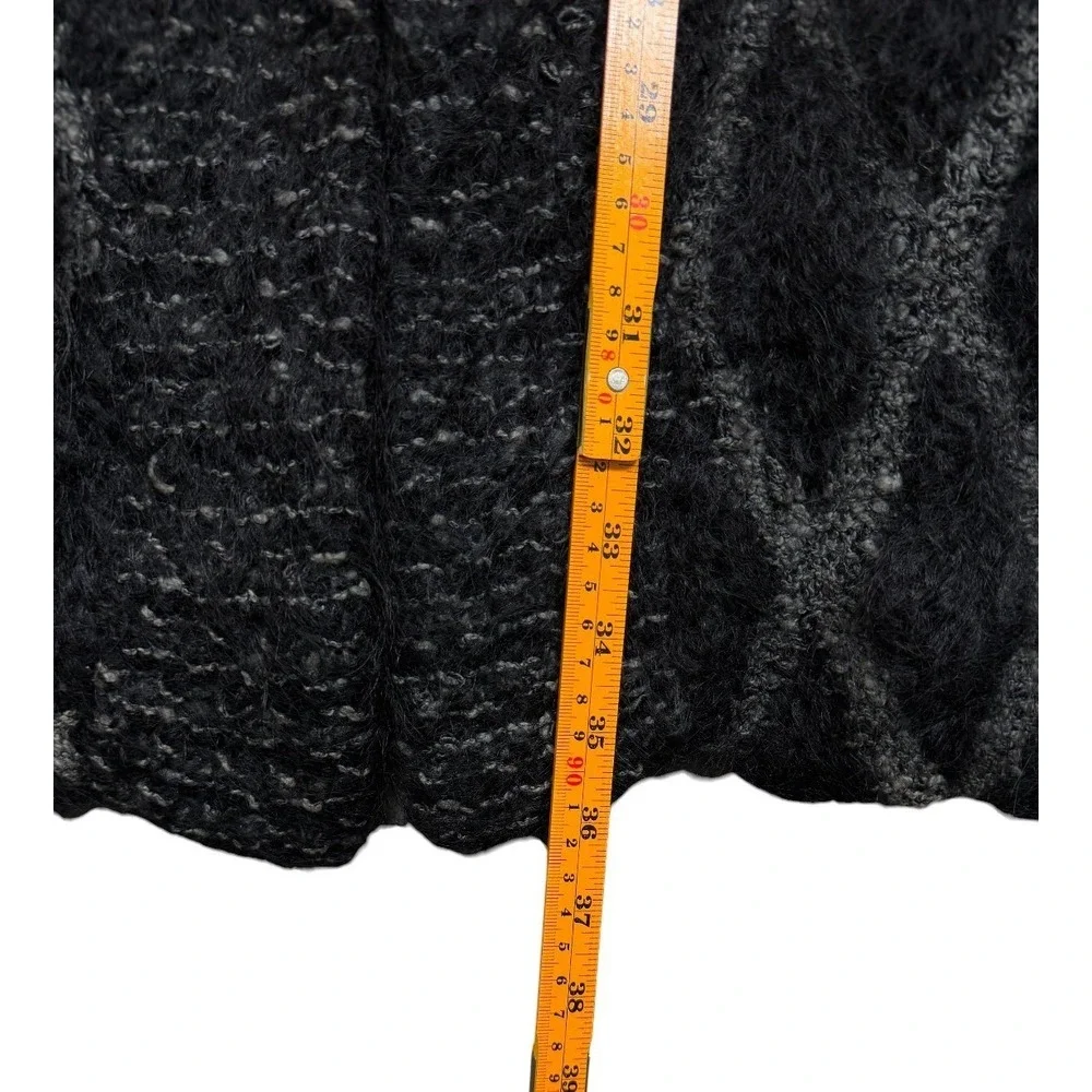 Vintage Colleen Toland San Francisco Hand Knitted Cardigan S Black Mohair 80s